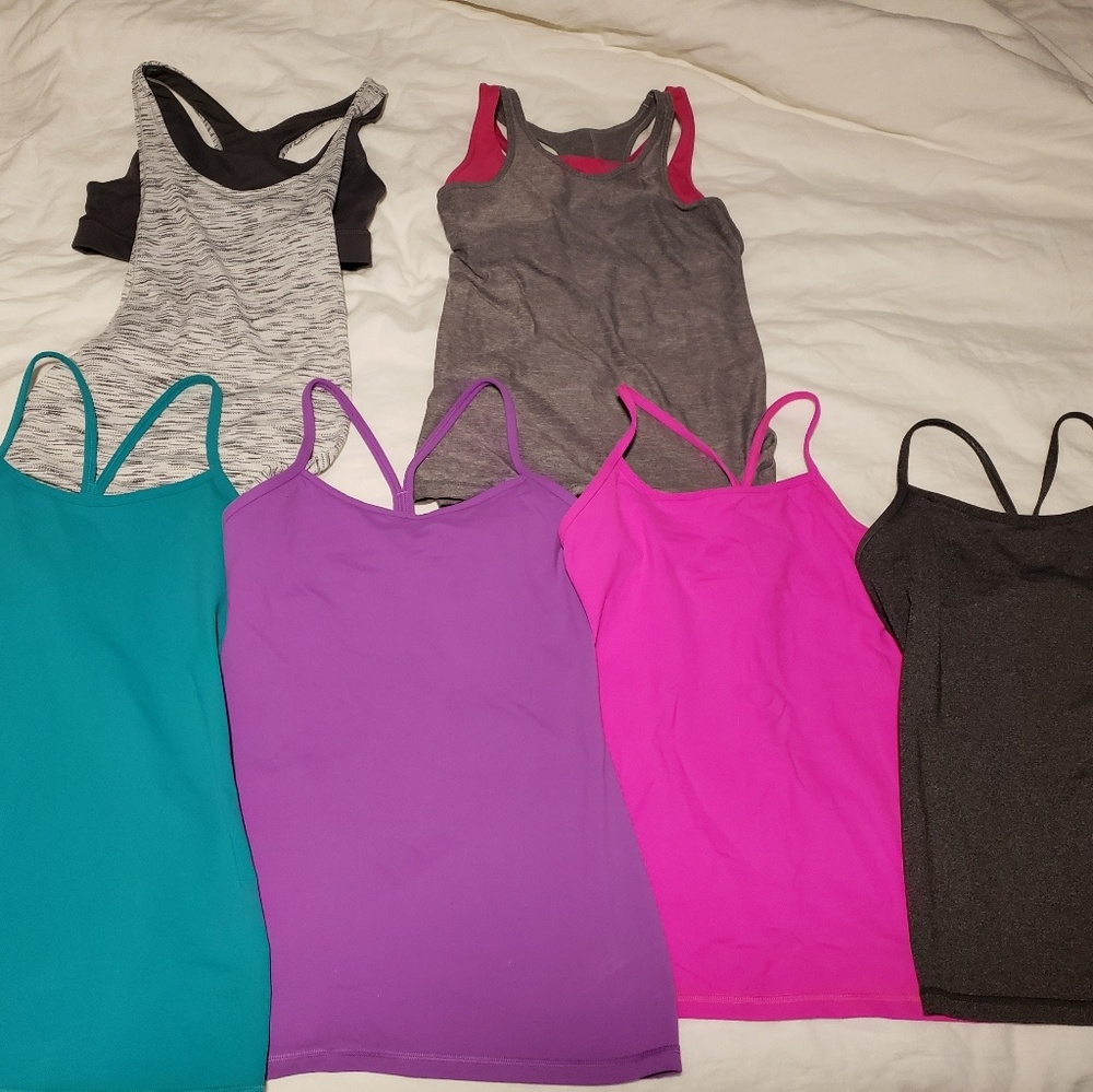6 Lululemon Tops (Power Y and Sports Bra Tanks) 6